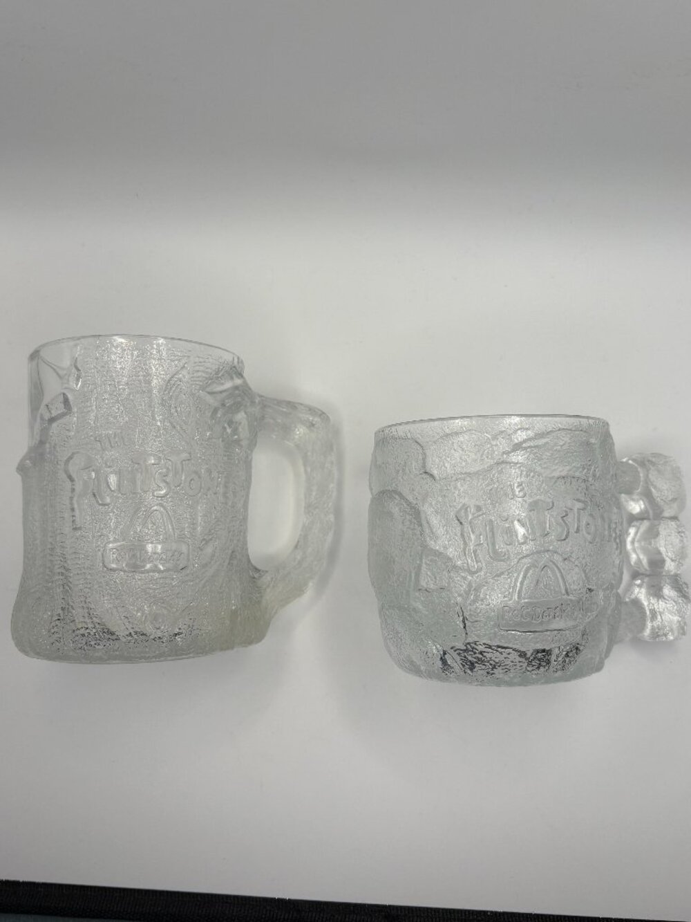 Vintage Flintstones McDonalds Glass Mug Set 1993 RocDonalds Cups
